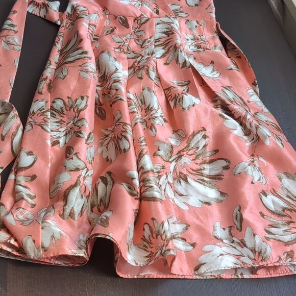 Jessica Howard Coral Floral Fit And Flare Midi Pleated  Dress M Us 8 - Picture 6 of 16